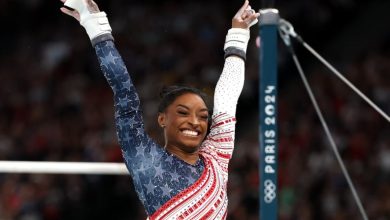 Simone Biles difficulty scores are high in gymnastics