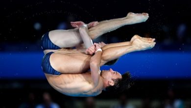 Great Britain's Tom Daley and Noah Williams during the Men's Synchronised 10m Platform Final at the Aquatics Centre on the third day of the 2024 Paris Olympic Games in France. Picture date: Monday July 29, 2024. (Photo by Mike Egerton/PA Images via Getty