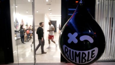 A water-filled punching bag hangs from the private studio at the Rumble boxing gym in the Financial District in San Francisco, Calif. on Tuesday, Dec. 18, 2018. (Photo By Paul Chinn/The San Francisco Chronicle via Getty Images)