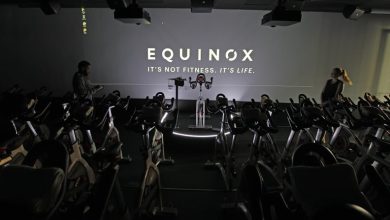 The view of the large studio cycling room at the new New York-based Equinox at River Oaks District, 4444 Westheimer Road, fitness club has opened its first Houston location, Tuesday, Dec. 8, 2015, in Houston.  Equinox is considered to be a leader in the f