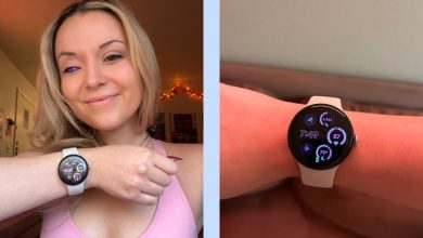 PS editor Chandler Plante next to the Google Pixel Watch 3
