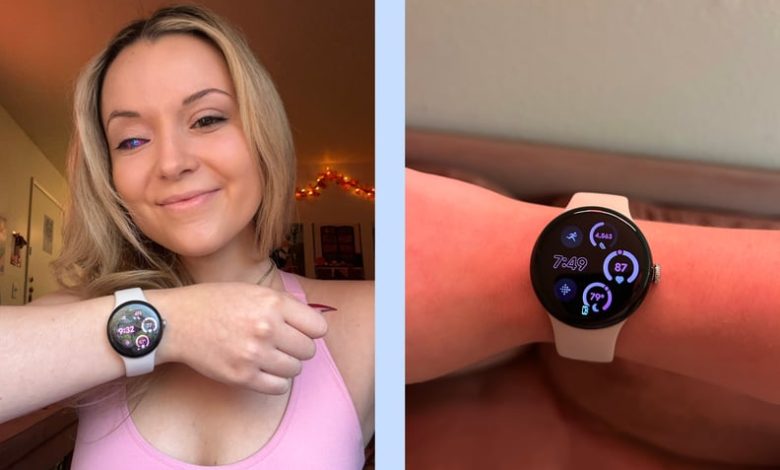 PS editor Chandler Plante next to the Google Pixel Watch 3